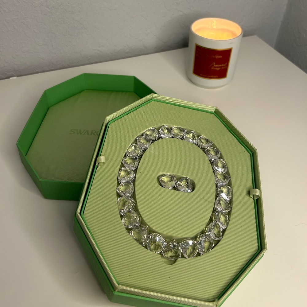 Swarovski Millenia Triangle necklace in Rhodium